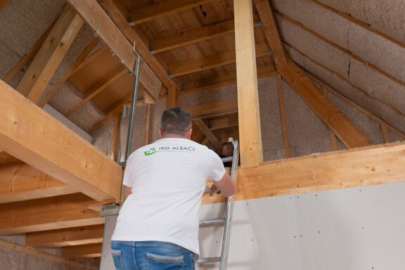 chantier avec les plaques de plâtre Knauf