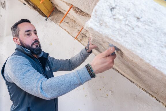 pose du thermasoft sur chantier