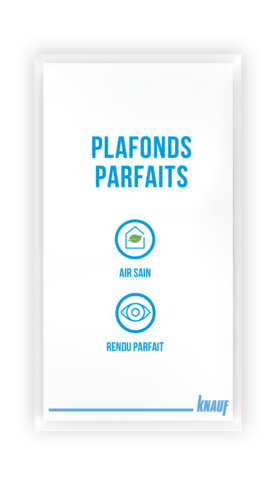 Plaque de plâtre Cleaneo 4 pour plafonds parfaits et air intérieur sain