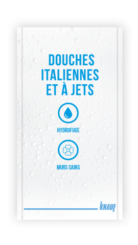 Plaque de plâtre Hydroproof BA 13 pour douches italiennes et douches à jets